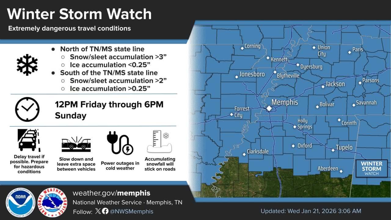 Winter Storm Watch issued for Mid-South from Friday afternoon to Sunday ...