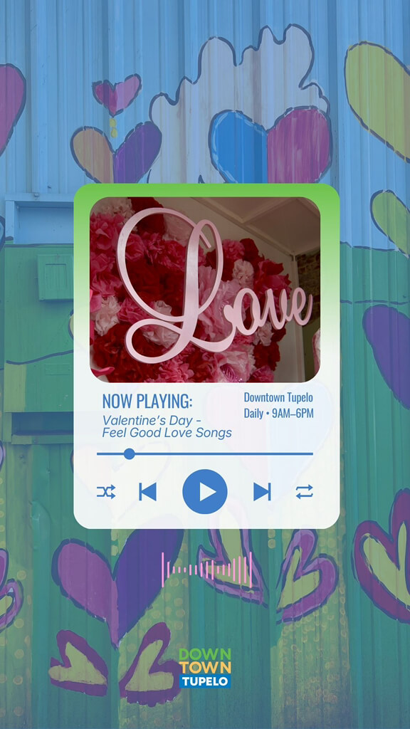 Main character energy… but make it romantic 💕 Downtown Tupelo is now playing our Valentine’s station