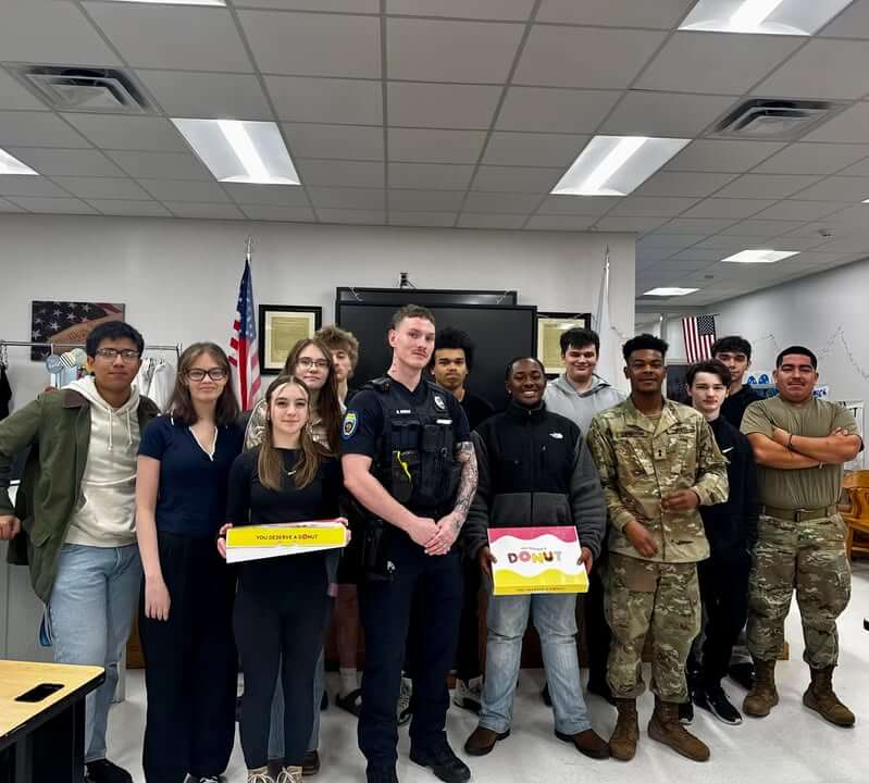 Officer Houle came to visit Law and Public Safety Year 2 students this morning!