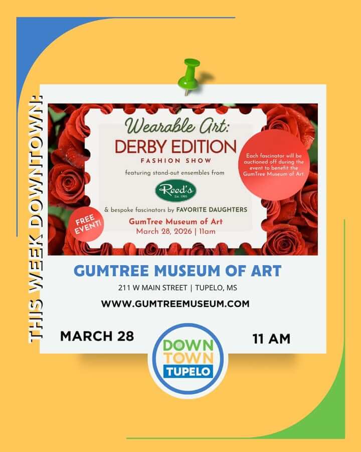 Don’t miss this happening this weekend in Downtown Tupelo!