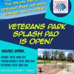 Splash pad at Veterans Park opens for the season YES! The splash pad at Veterans Park is now OPEN!!!!