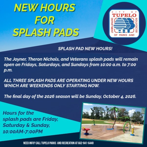 We hope you’ll take advantage of these final weekends and enjoy some fun at the splash pads before t
