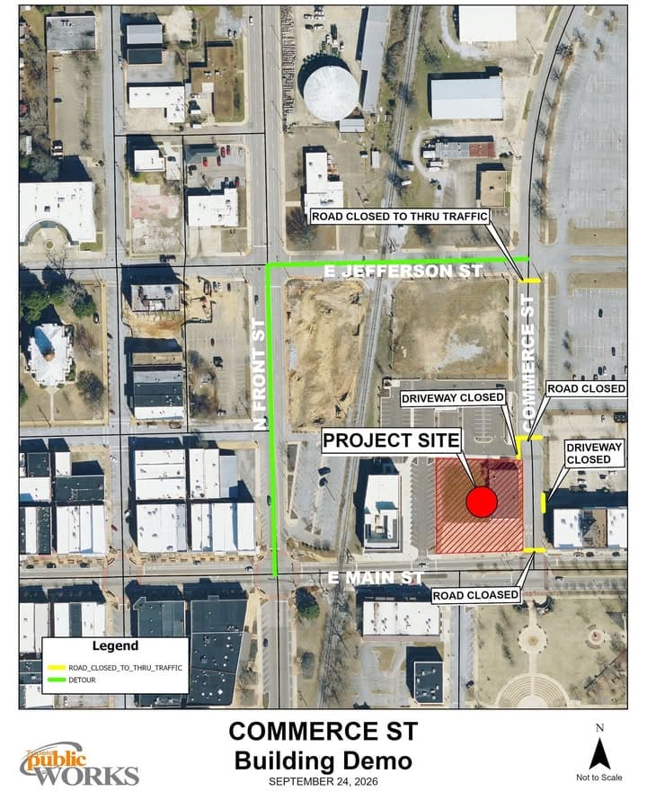 The City of Tupelo Public Works Department is advising motorists and residents of a temporary street