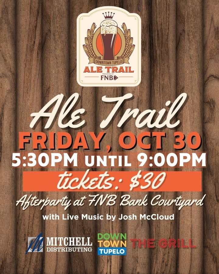 Fall Into Tupelo 2026 keeps rolling on with Ale Trail presented by FNB Tupelo Bank on Friday, Octobe