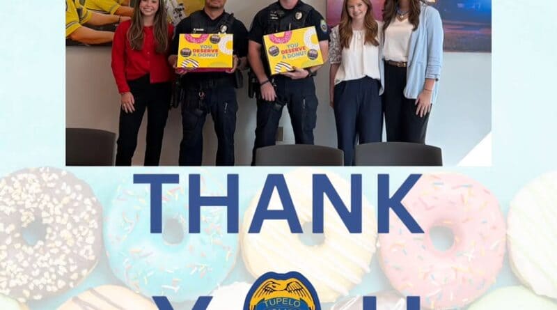 Thank you to Community Bank for stopping by with donuts today!