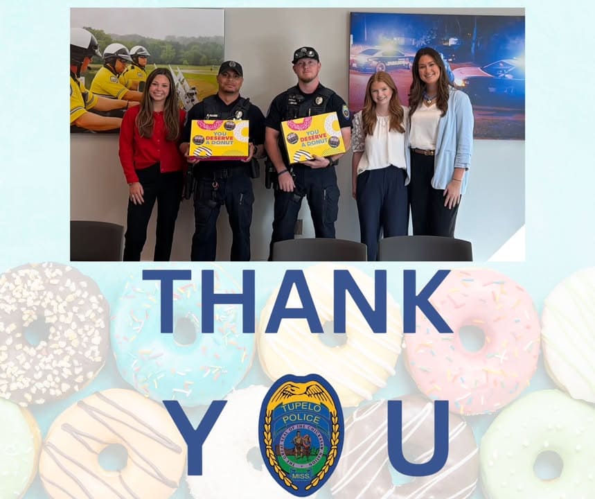 Thank you to Community Bank for stopping by with donuts today!