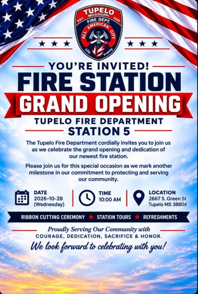 Come join us and be a part of Fire Departments future and history in the making here at Tupelo